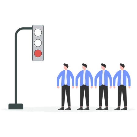 Business people showing alert sign  Illustration