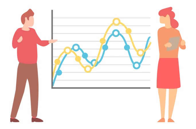 Business people showing analytics presentation  Illustration