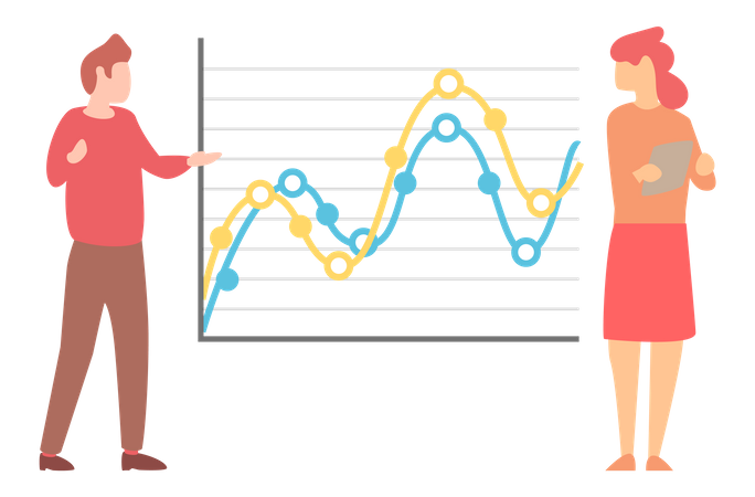 Business people showing analytics presentation  Illustration