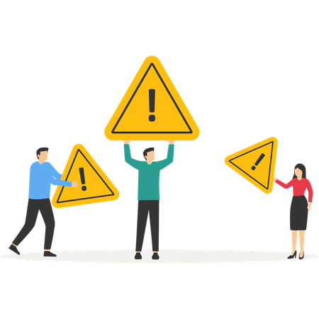 Business people showing error sign  Illustration