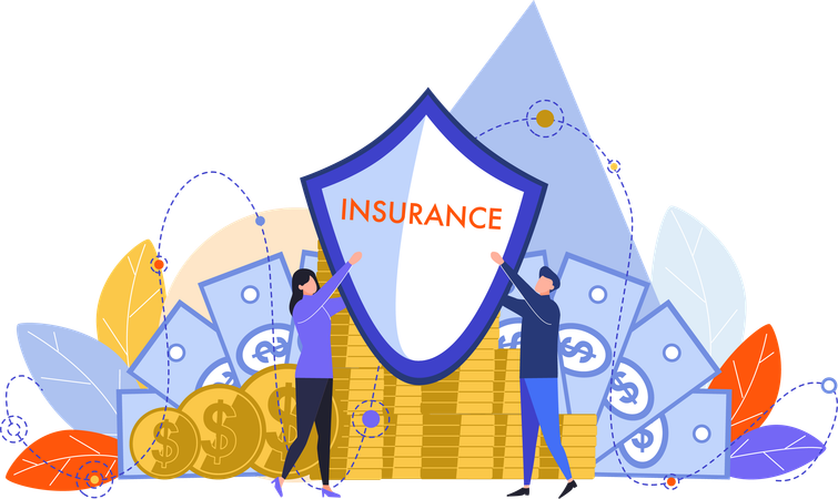 Business people showing money insurance  Illustration