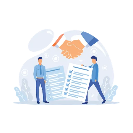 Business people sign contract Illustration