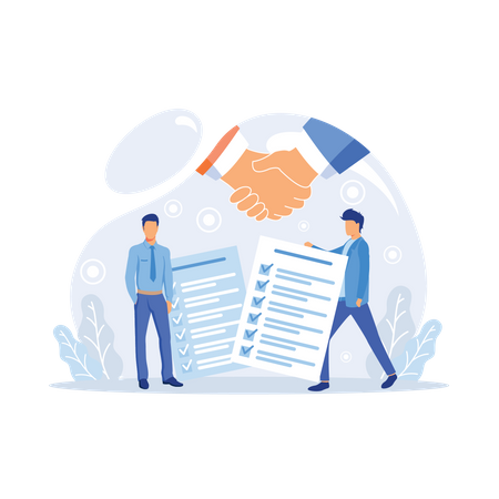 Business people sign contract  Illustration