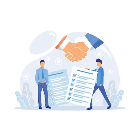 Business people sign contract  Illustration