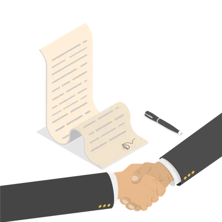 Business people sign business contract  Illustration