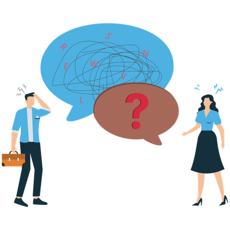 Business people solving business problem  Illustration