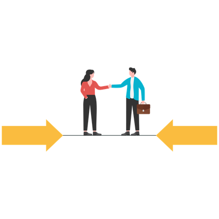 Business people solving conflict  Illustration