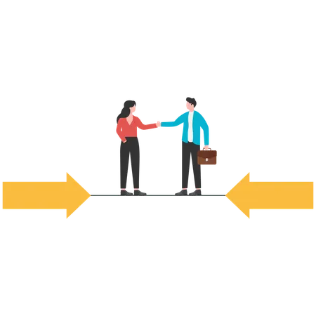 Business people solving conflict  Illustration