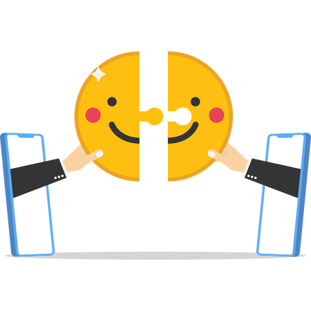 Business people solving feedback puzzle  Illustration