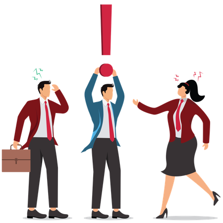 Business people solving business problem  Illustration