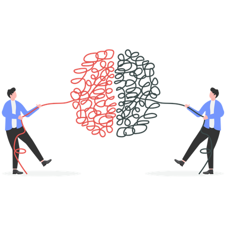 Business people solving business problem  Illustration