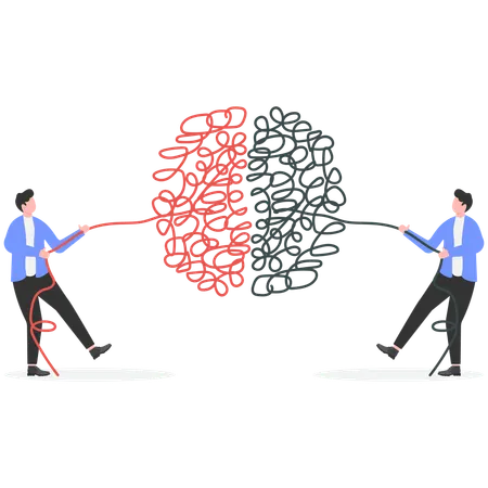 Business people solving business problem  Illustration
