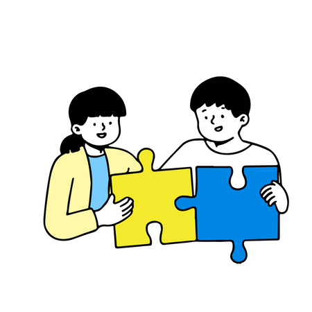 Business people solving problem  Illustration