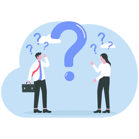 Business people solving business problems  Illustration