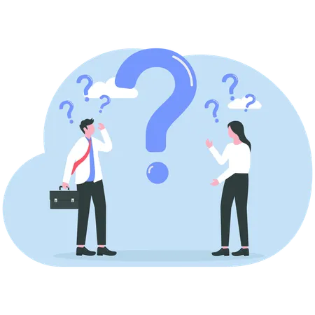 Business people solving business problems  Illustration