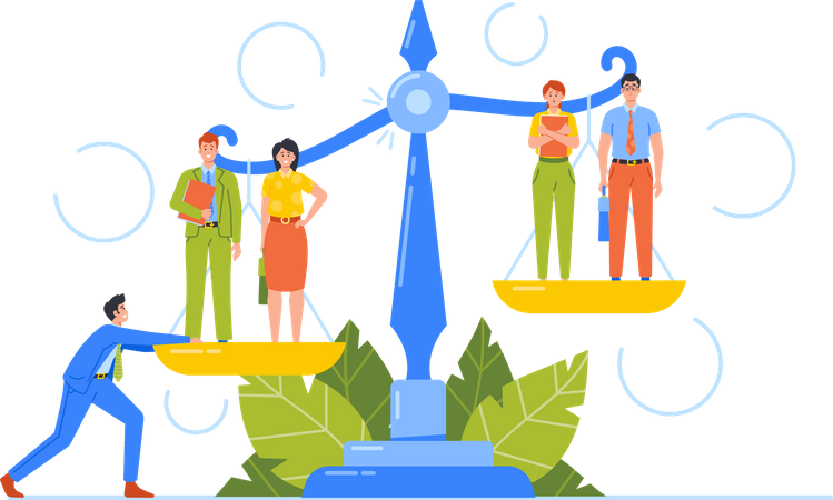 Business people Stand on Scales Illustration