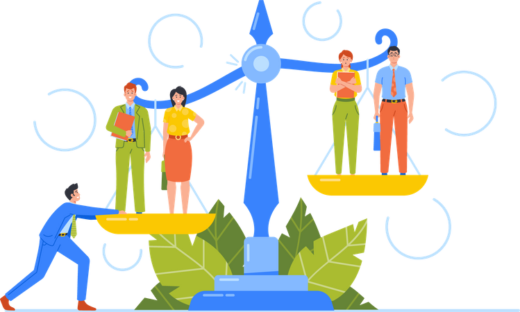 Business people Stand on Scales  Illustration