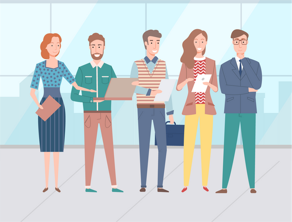 Business people standing together  Illustration