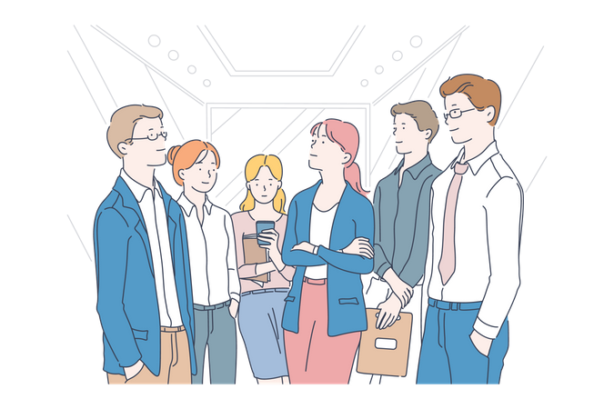 Business people standing together  Illustration