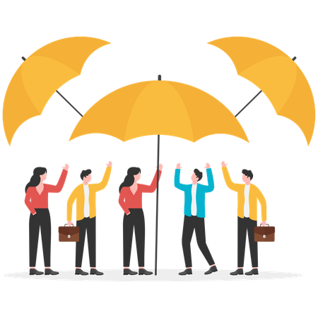 Business people taking business insurance  Illustration