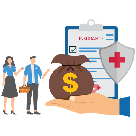Business people taking financial security using insurance  Illustration