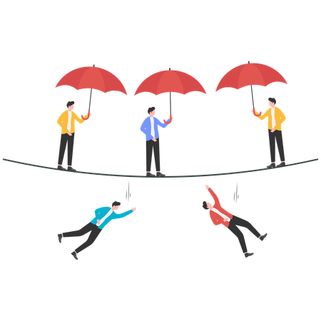 Business people taking business insurance  Illustration