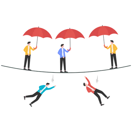 Business people taking business insurance  Illustration