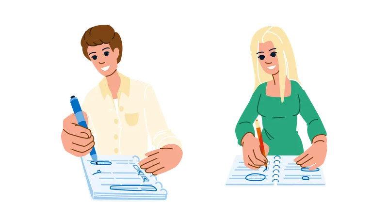 Business people taking notes  Illustration