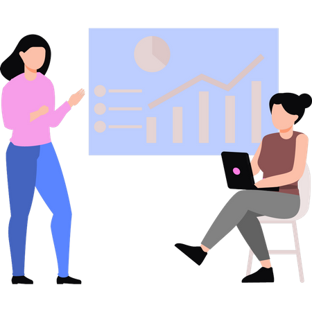 Business people talking about analysis chart  Illustration