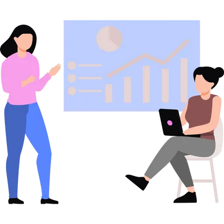 Business people talking about analysis chart  Illustration