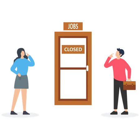 Business people talking about business closure  Illustration