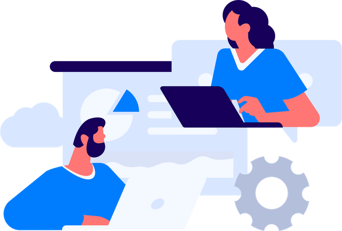 Business people talking about business growth  Illustration