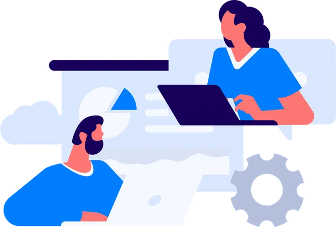 Business people talking about business growth  Illustration