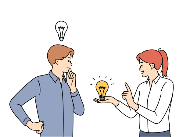 Business people talking about idea Illustration