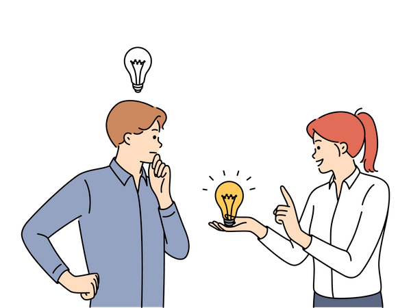 Business people talking about idea  Illustration