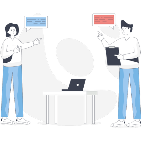 Business people talking about business points  Illustration