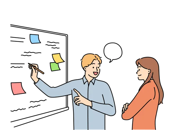 Business people talking about task  Illustration