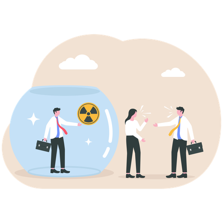 Business people talking about toxic waste  Illustration