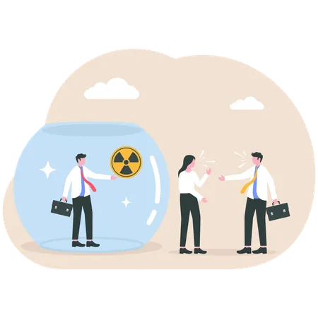 Business people talking about toxic waste  Illustration
