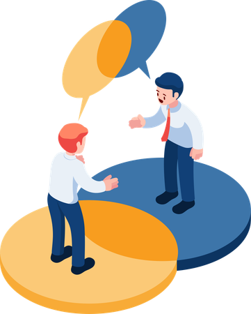 Business People Talking and Thinking Overlaps to Each Other  Illustration