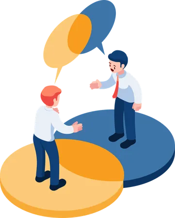 Business People Talking and Thinking Overlaps to Each Other  Illustration