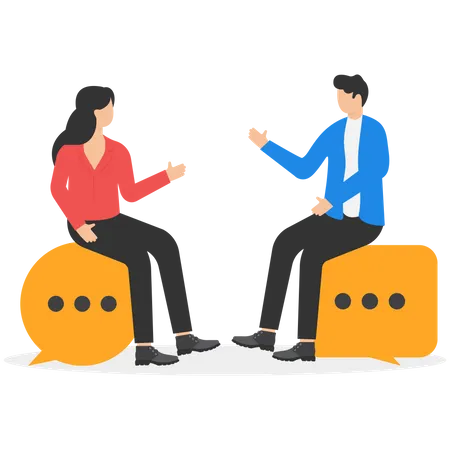 Business People Meeting Talking Concept Business Vector Illustration Speech Bubble Meeting Illustration