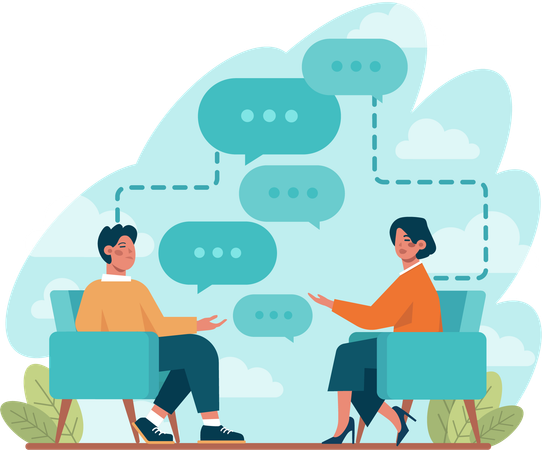 Business people talking in office  Illustration