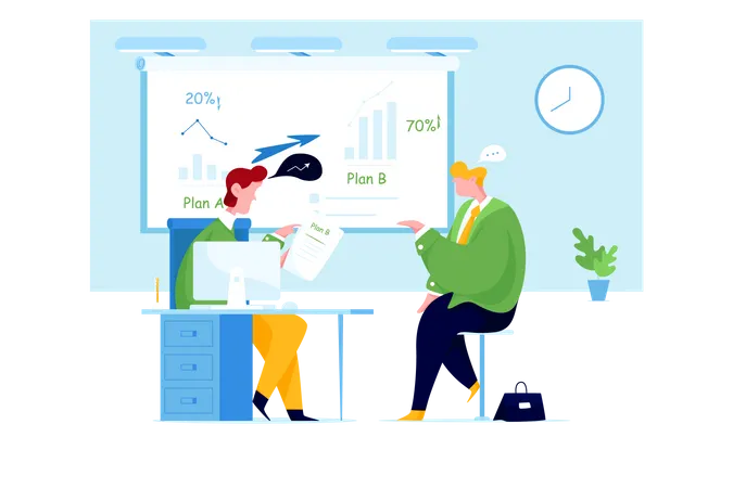 Business people talking in office  Illustration