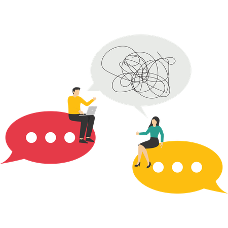 Business people talking nonsense speech  Illustration