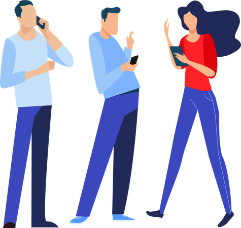 Business People Talking on Phone  Illustration