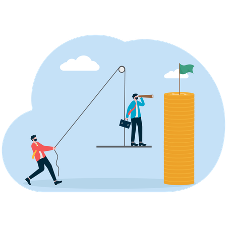 Business people targeting financial achievements  Illustration