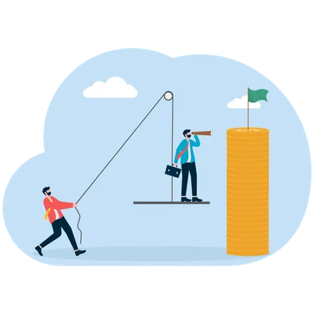 Business people targeting financial achievements  Illustration