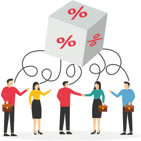Business people think about interest  Illustration