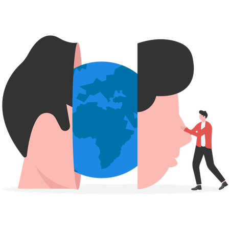 Business people thinking about international business project  Illustration